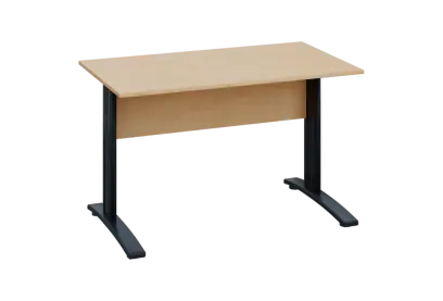 EPK 27 - 12 stůl kancelářský, kovová podnož černá, deska 25 mm, široký 1200 mm, bříza irská